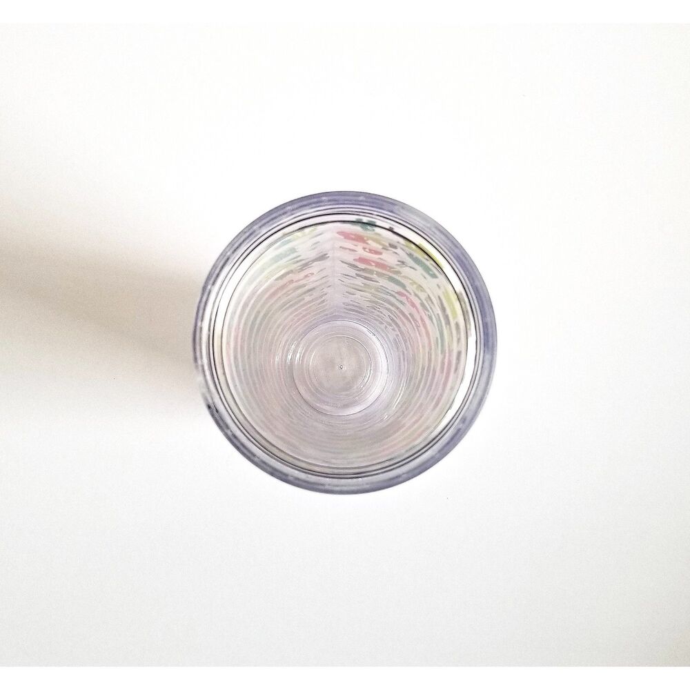 STARBUCKS Venti Cold Cup Tumbler White Stripes Coral Lid Floral 24 oz 2017 - Picture 5 of 12